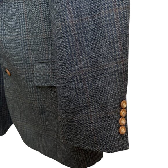 Polo University Club Ralph Lauren Plaid Blazer Navy 46 Preppy Academia - Picture 3 of 8